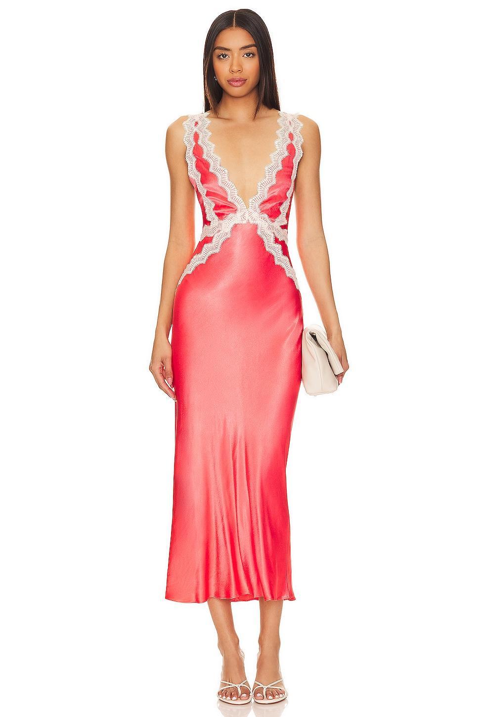 Camille Plunged Cross Back Midi Dress Shona Joy Product Image