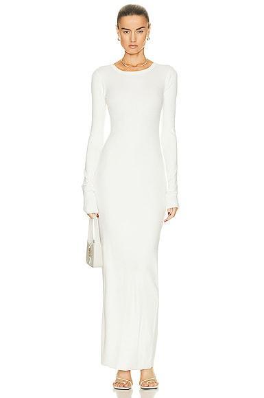 Eterne Long Sleeve Crewneck Maxi Dress in Black Product Image