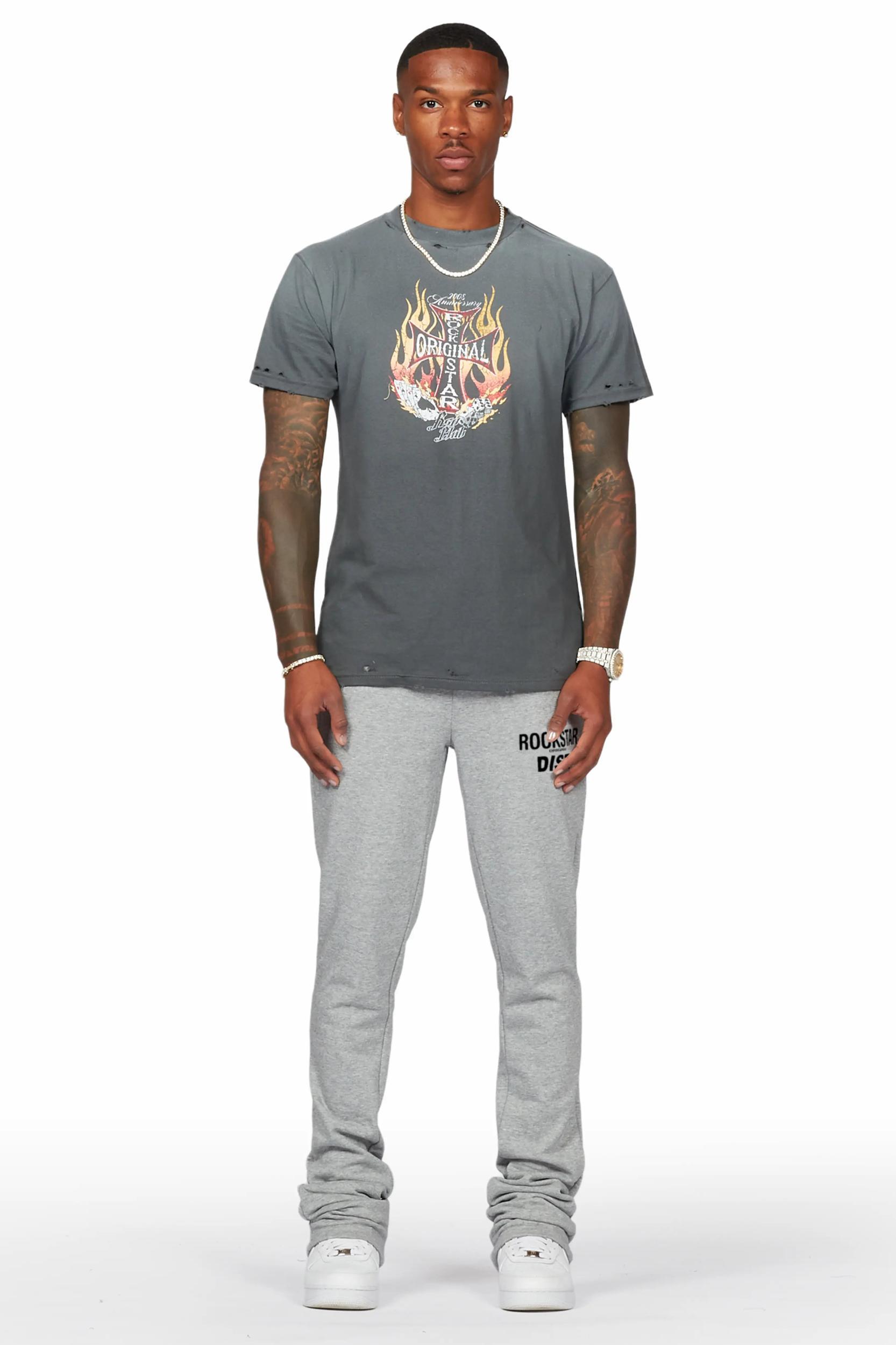 Alpine Grey Stacked Flare Pant Male Product Image