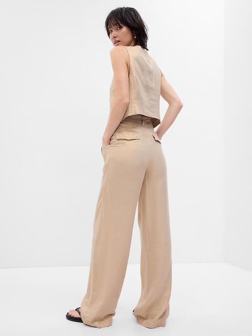 Linen-Cotton Pleated Pants Product Image