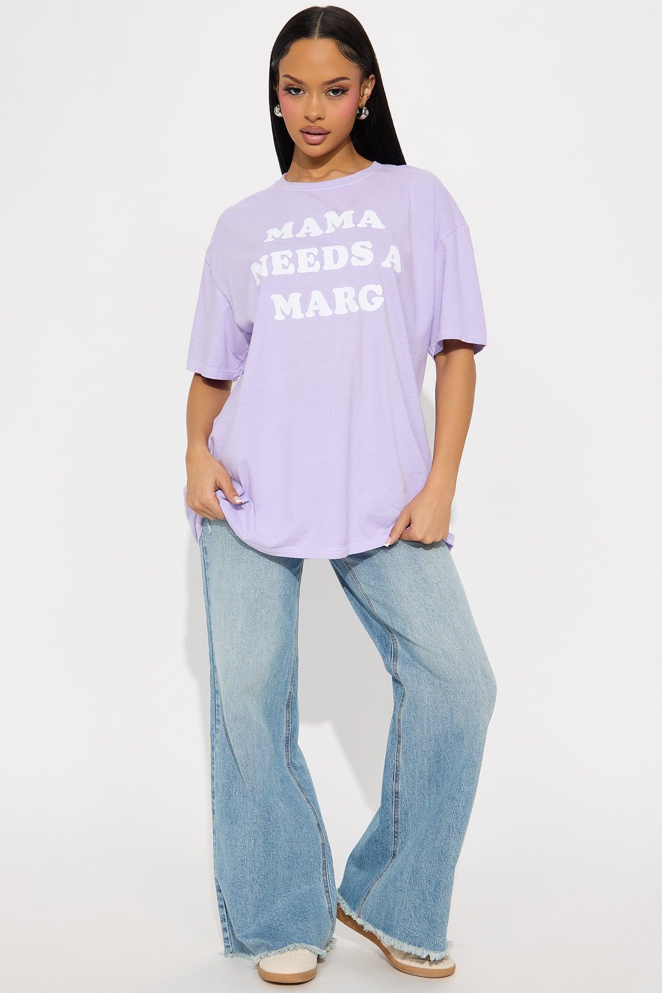 Mama Needs A Marg Oversized Washed Tee - Purple Product Image