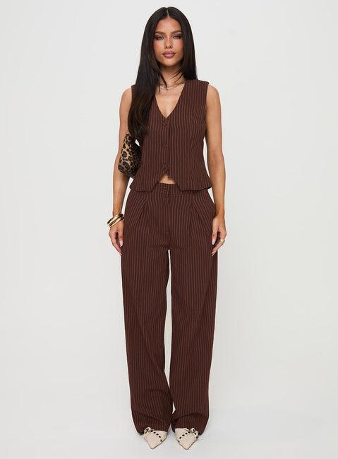 That Sweet Set Brown Pinstripe Product Image