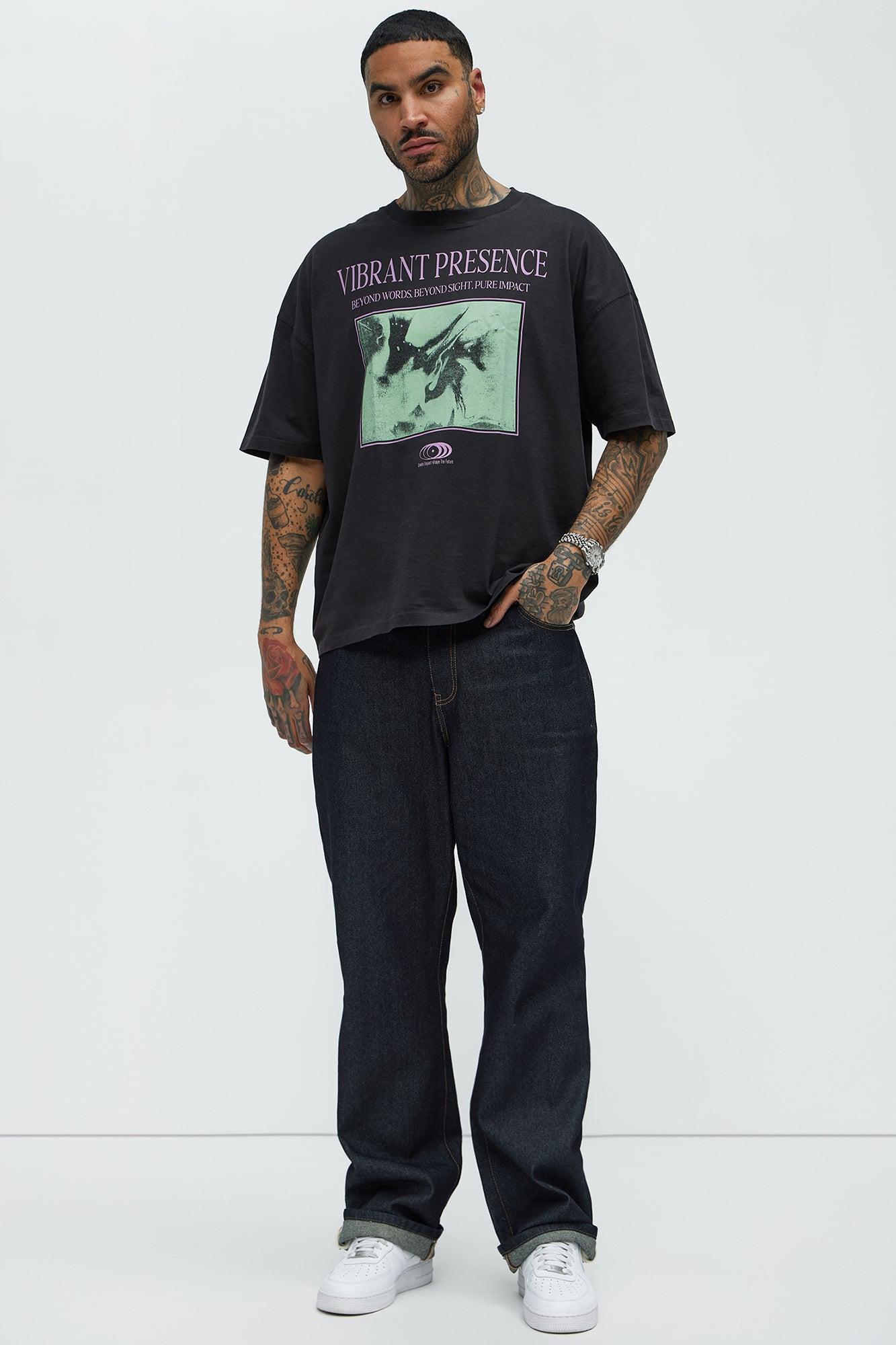 Vibrant Presence Oversized Short Sleeve Tee - Black Product Image