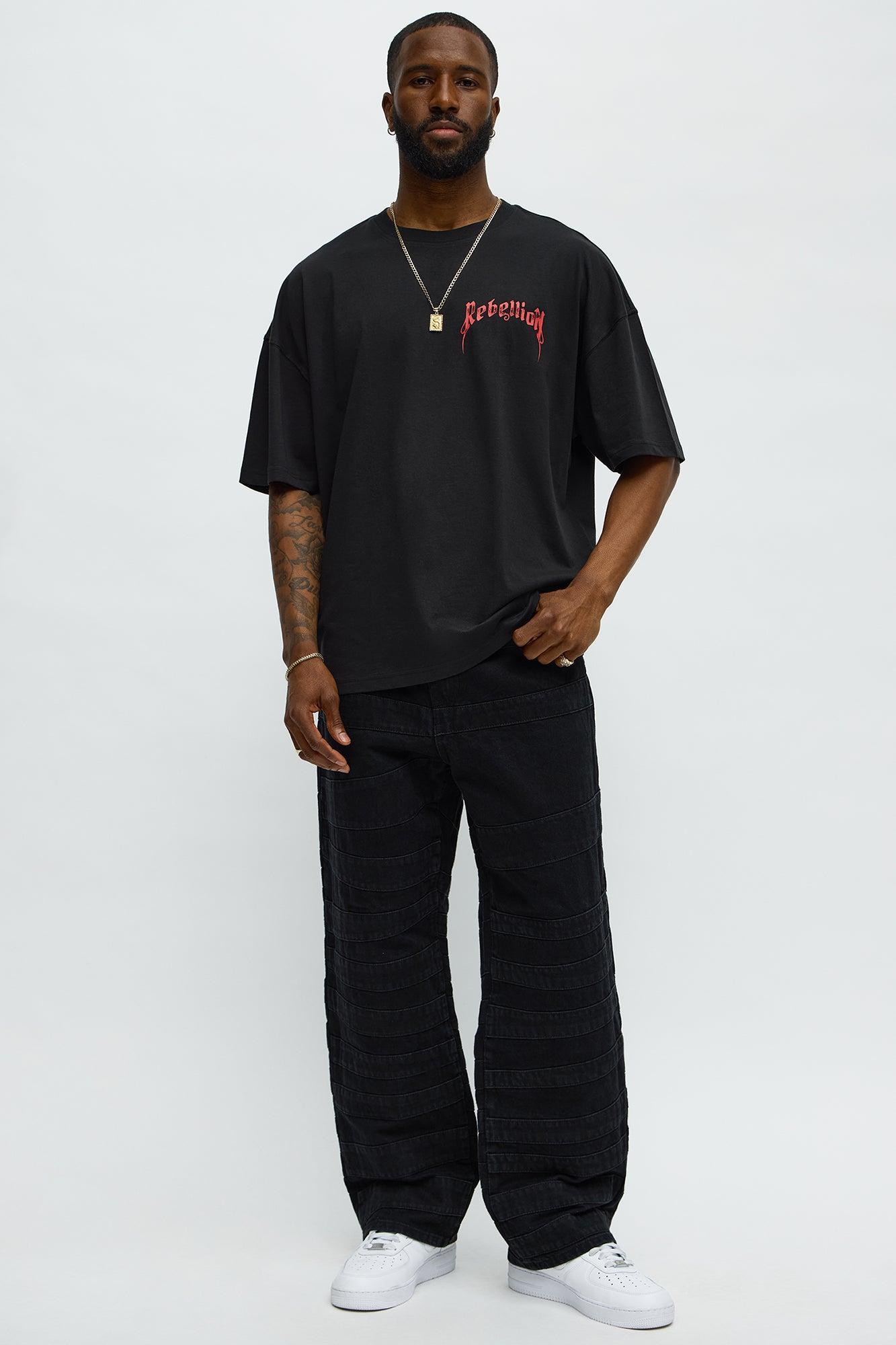 Rebellion Freedom Oversized Short Sleeve Tee - Black Product Image