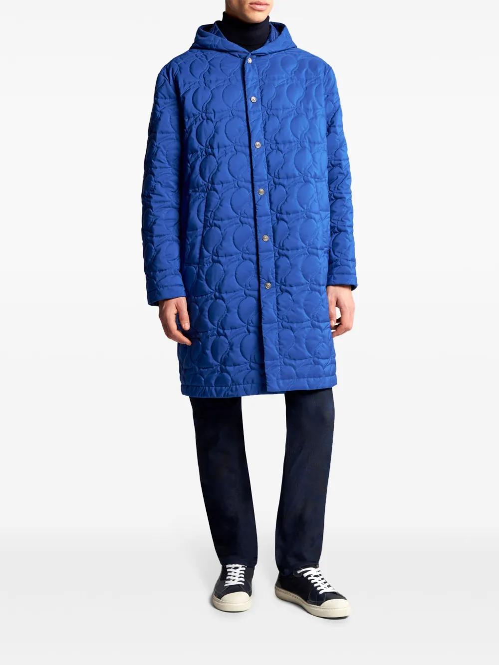 paisley-quilted hooded coat Product Image