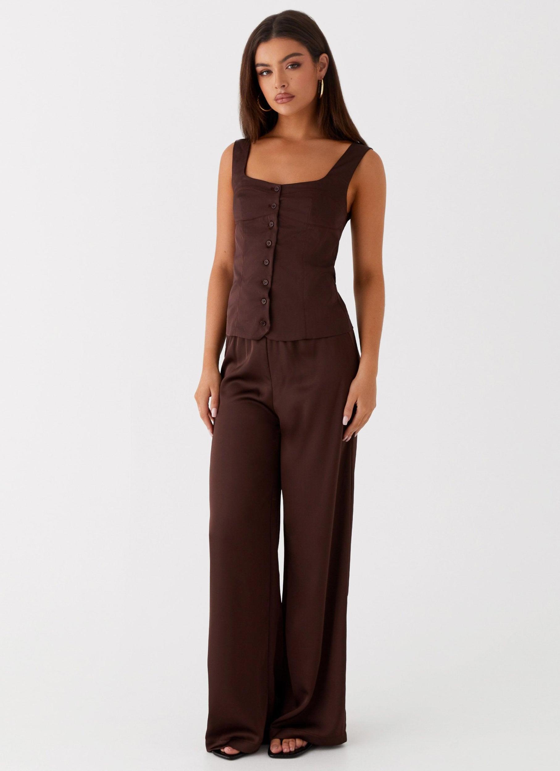 Golden Skies Bustier Panel Top - Chocolate Product Image