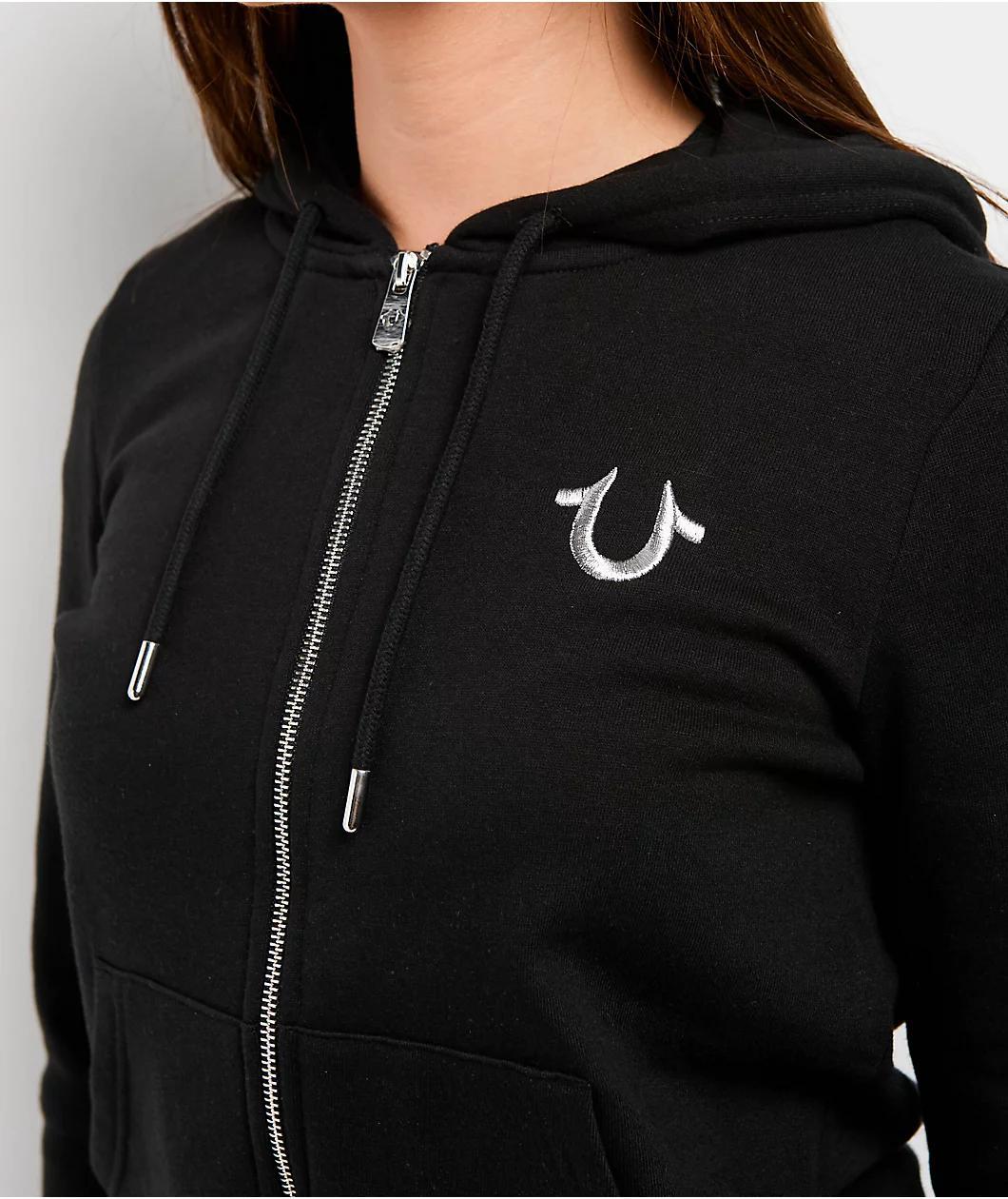 True Religion Lurex World Tour Black Zip Hoodie Product Image
