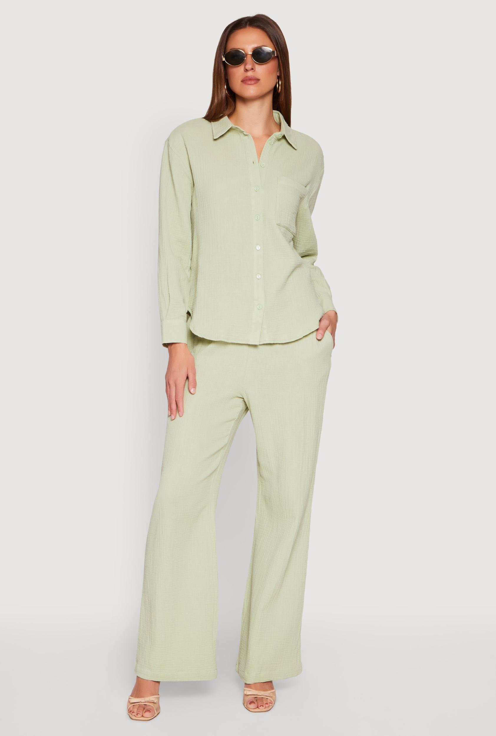 Womens Gauze Knit Pants Product Image