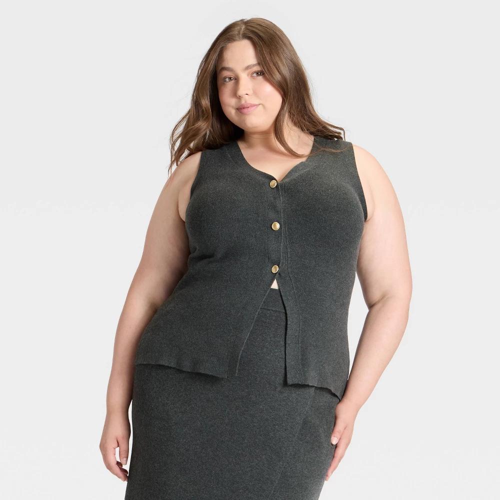 Women's Button Sweater Vest - A New Day™ Product Image