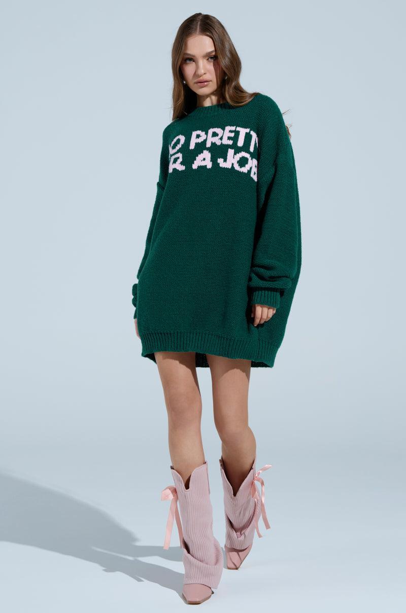 TOO PRETTY PRINTED SWEATER DRESS Product Image