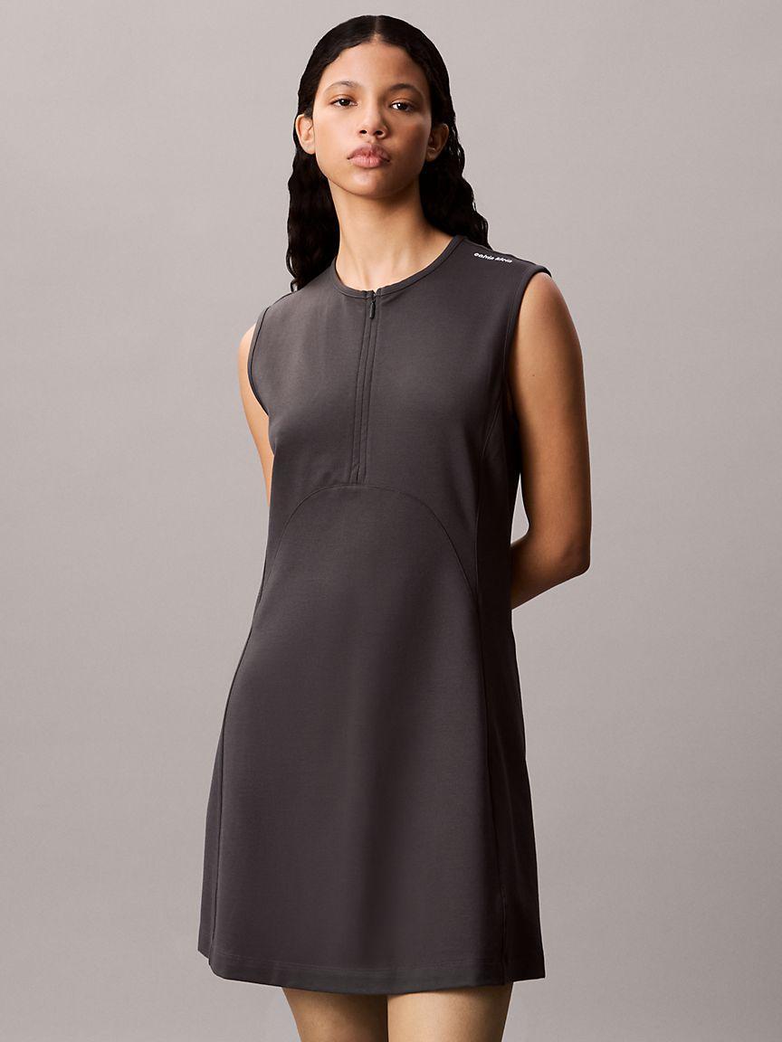 Quarter Zip A-Line Mini Dress  Product Image