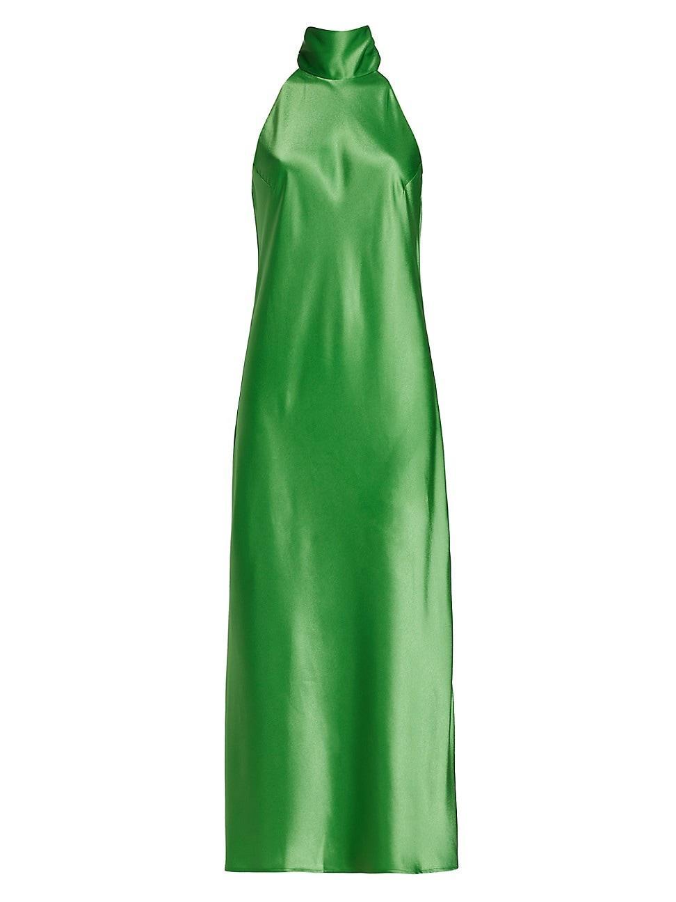 Womens Sienna Satin Halter Neck Gown Product Image