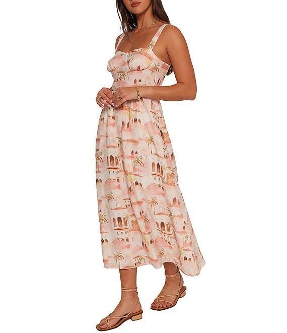 Petal & Pup Laurette Abstract Print Sweetheart Neckline Sleeveless Maxi Dress Product Image