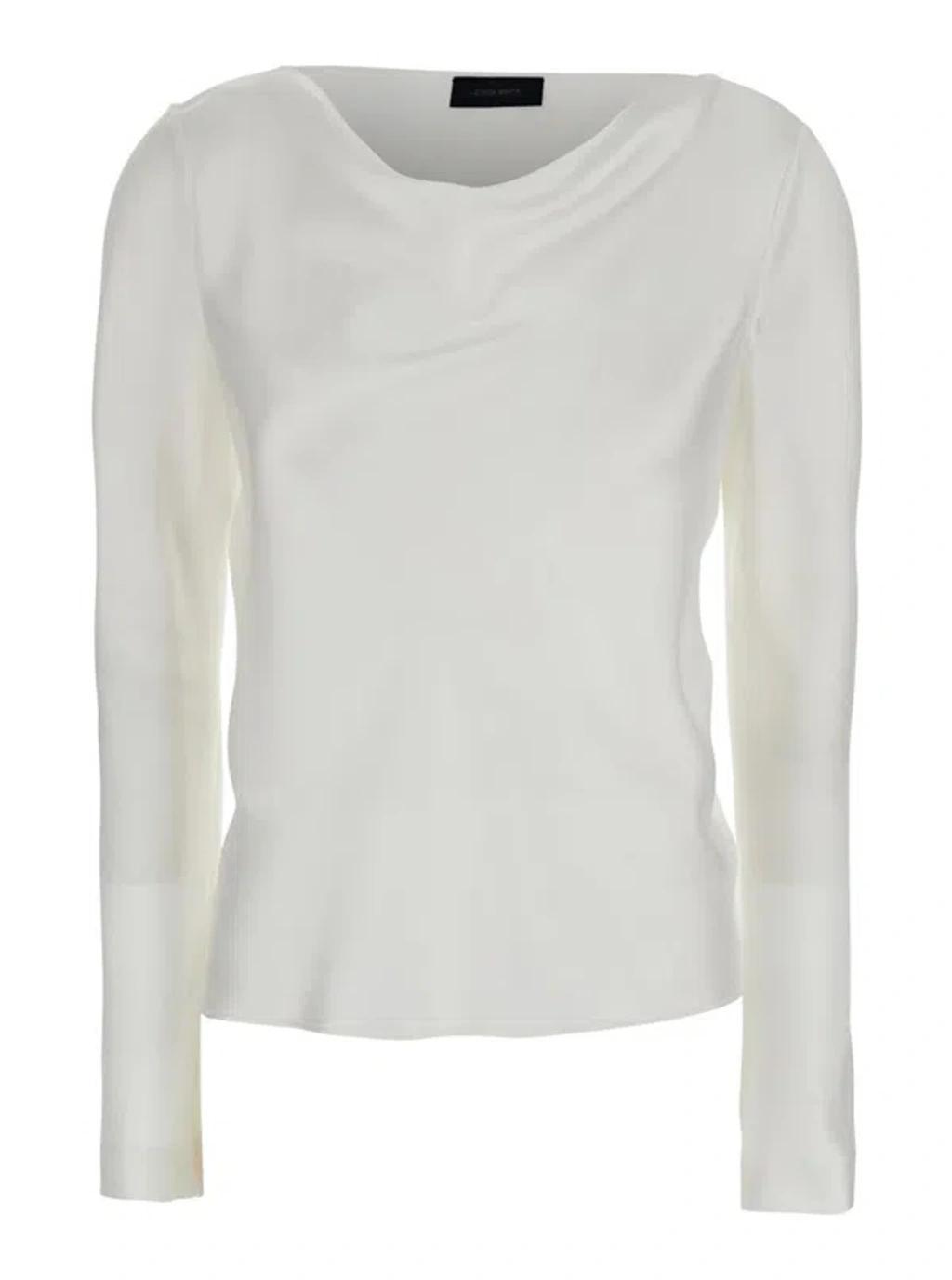 ALBERTA FERRETTI Satin Blouse Clothing In White Product Image