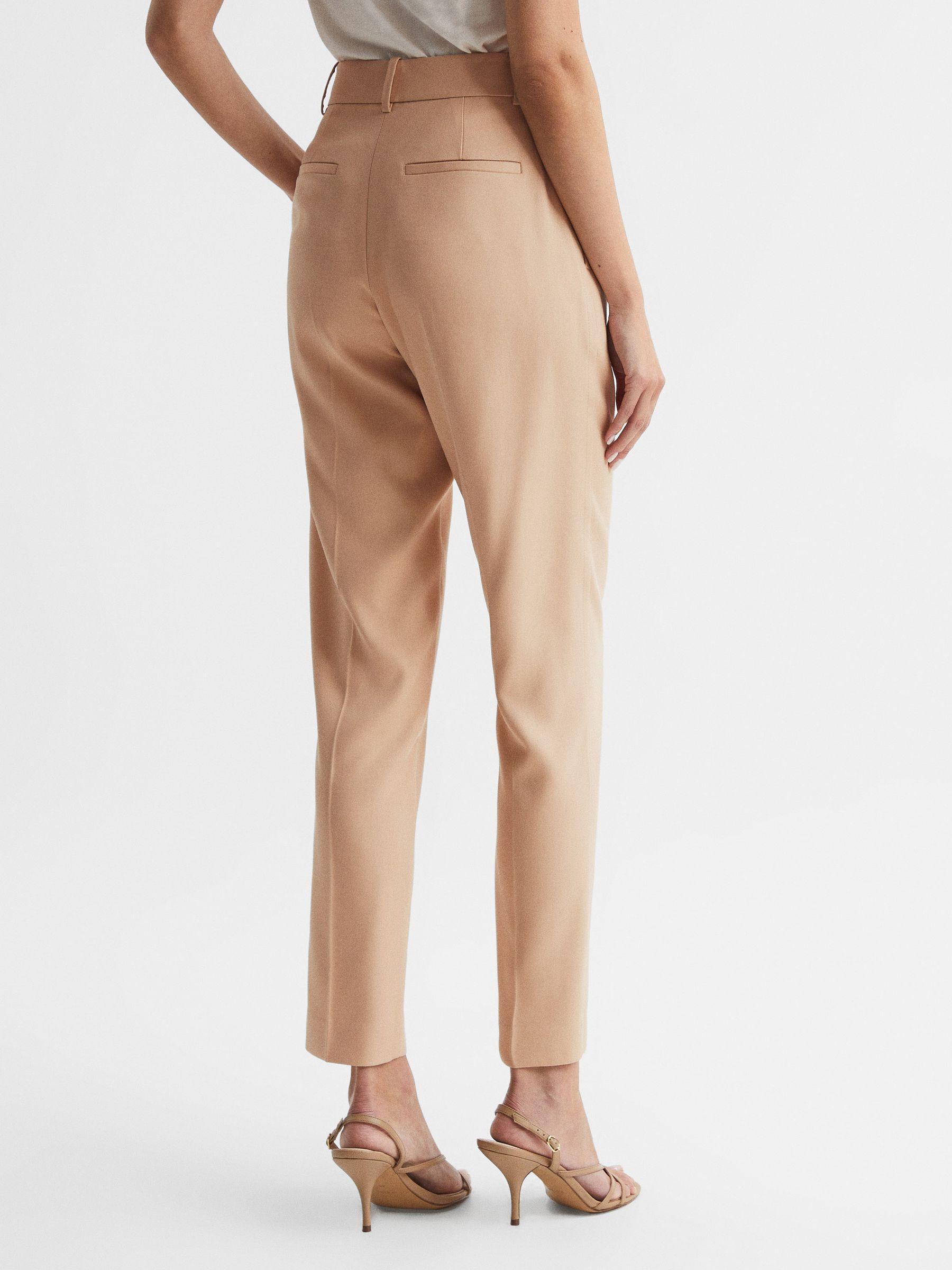 Slim Fit High Rise Trousers in Camel Product Image