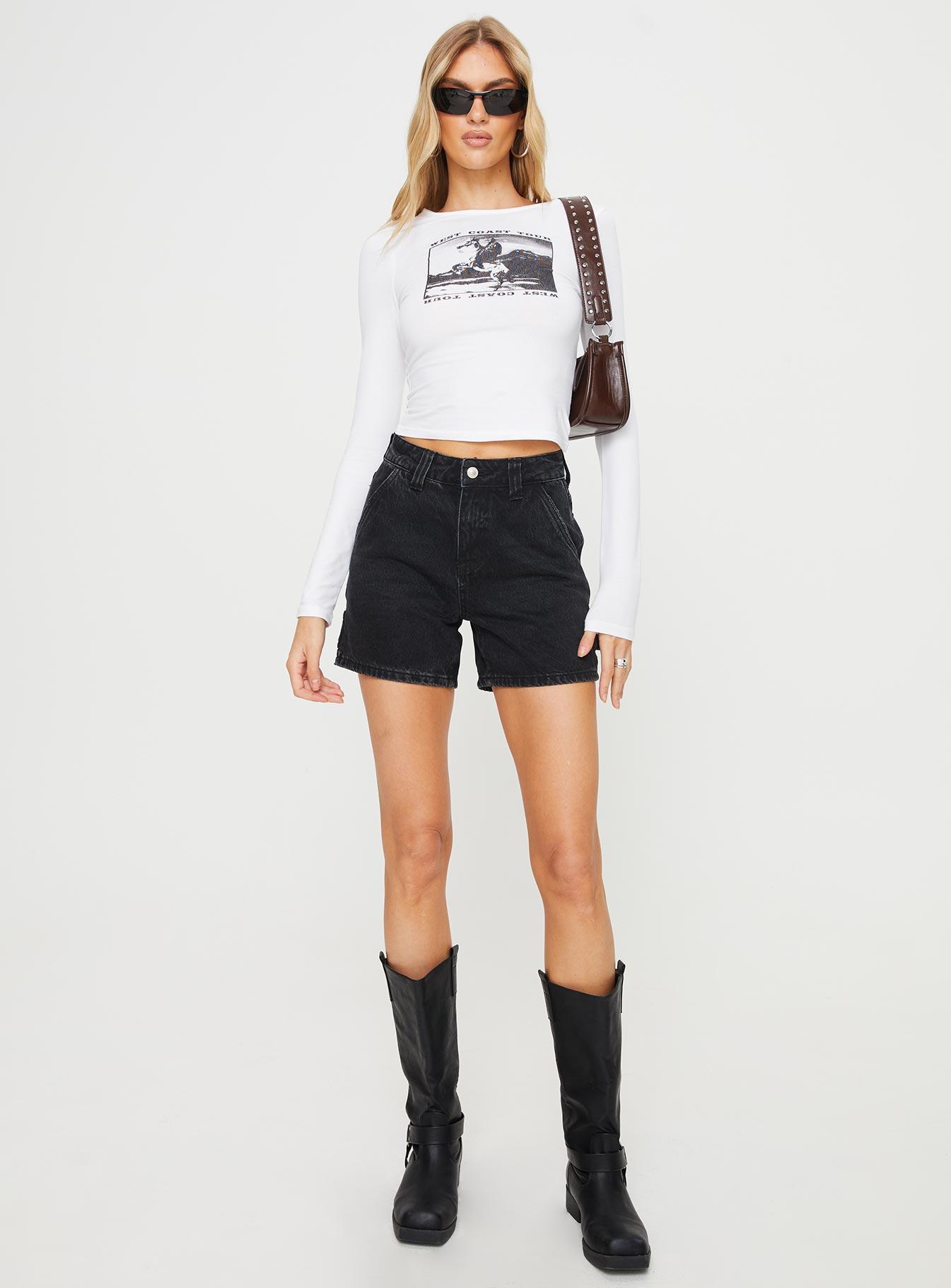 Lou Carpenter Denim Shorts Washed Black Product Image