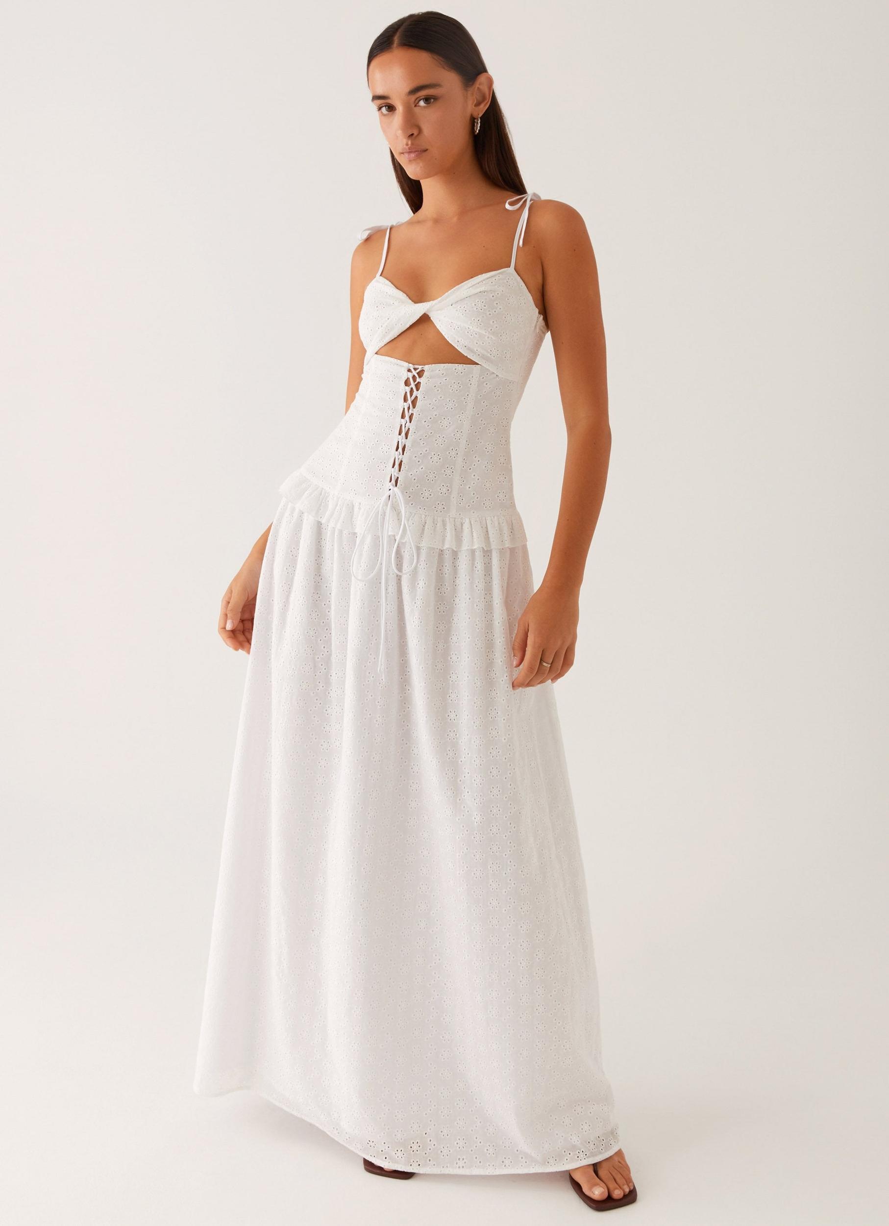 Reveria Twist Maxi Dress - Ivory Product Image