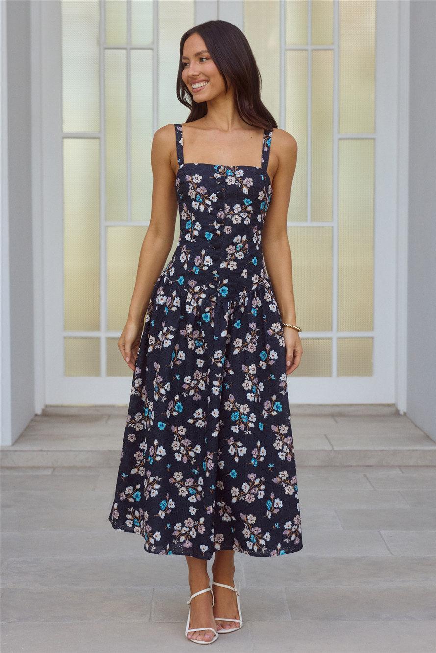 Whimsical Charm Maxi Dress Black Product Image