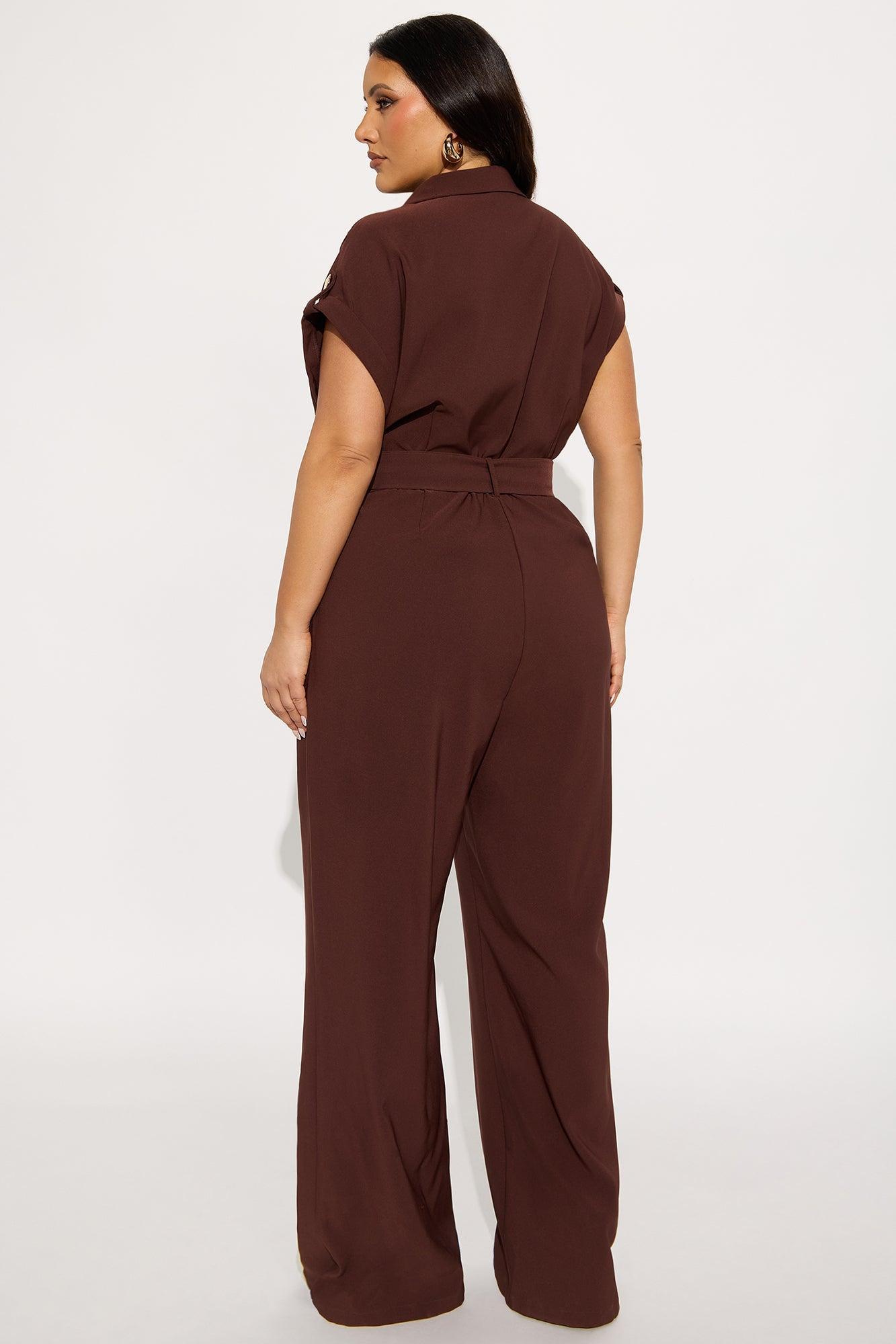 Fall For You Jumpsuit - Chocolate Product Image