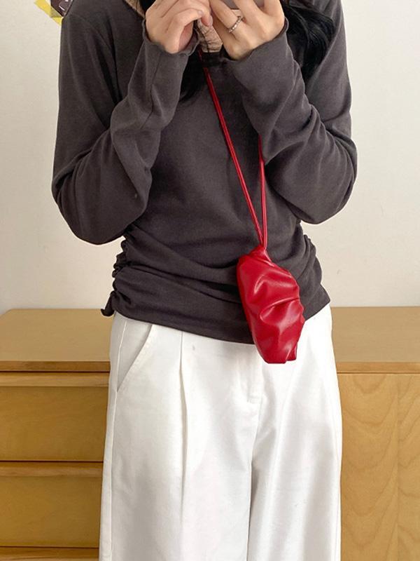 Geometric Pleated Solid Color Bags Product Image