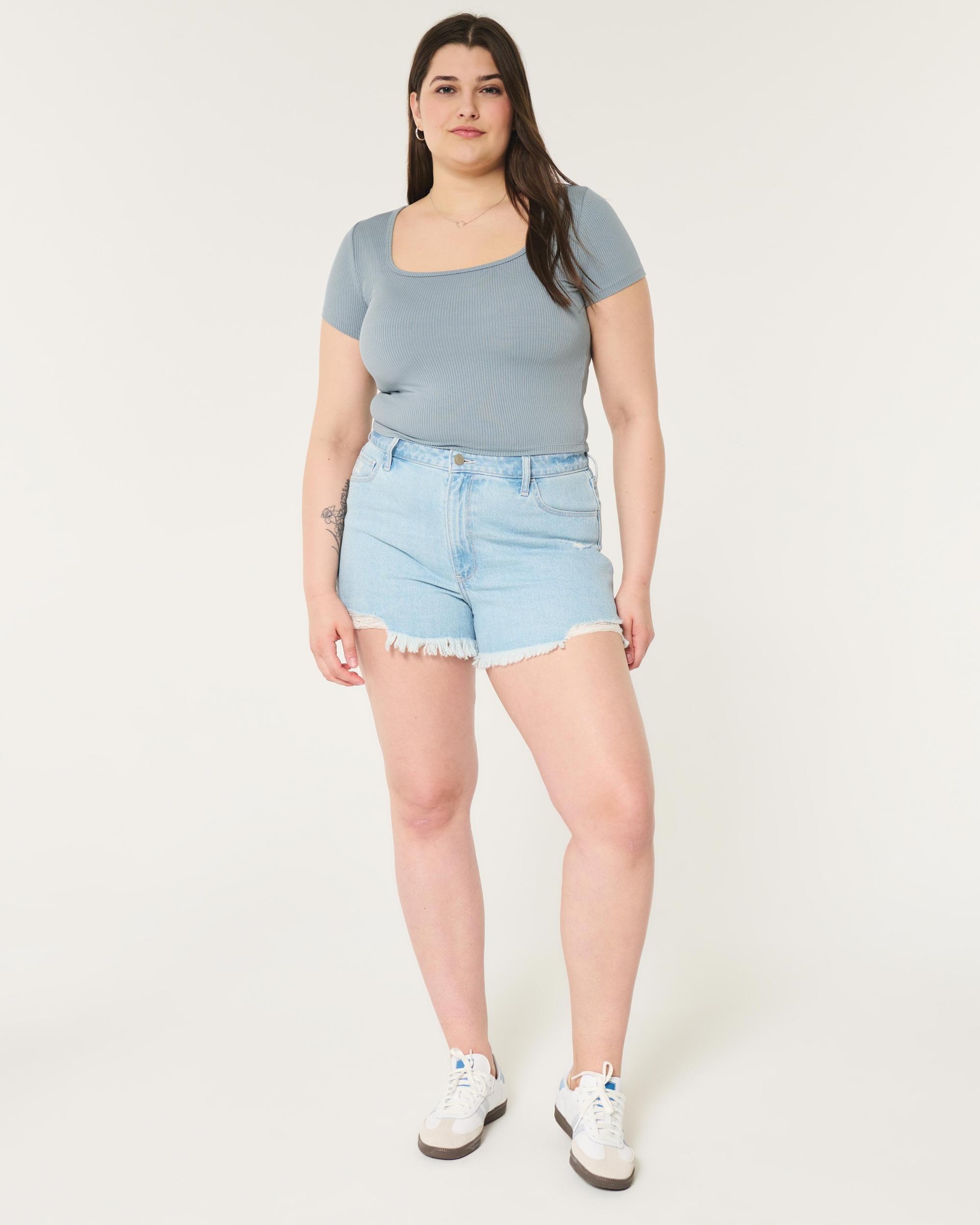Ribbed Seamless Fabric Square-Neck Top Product Image