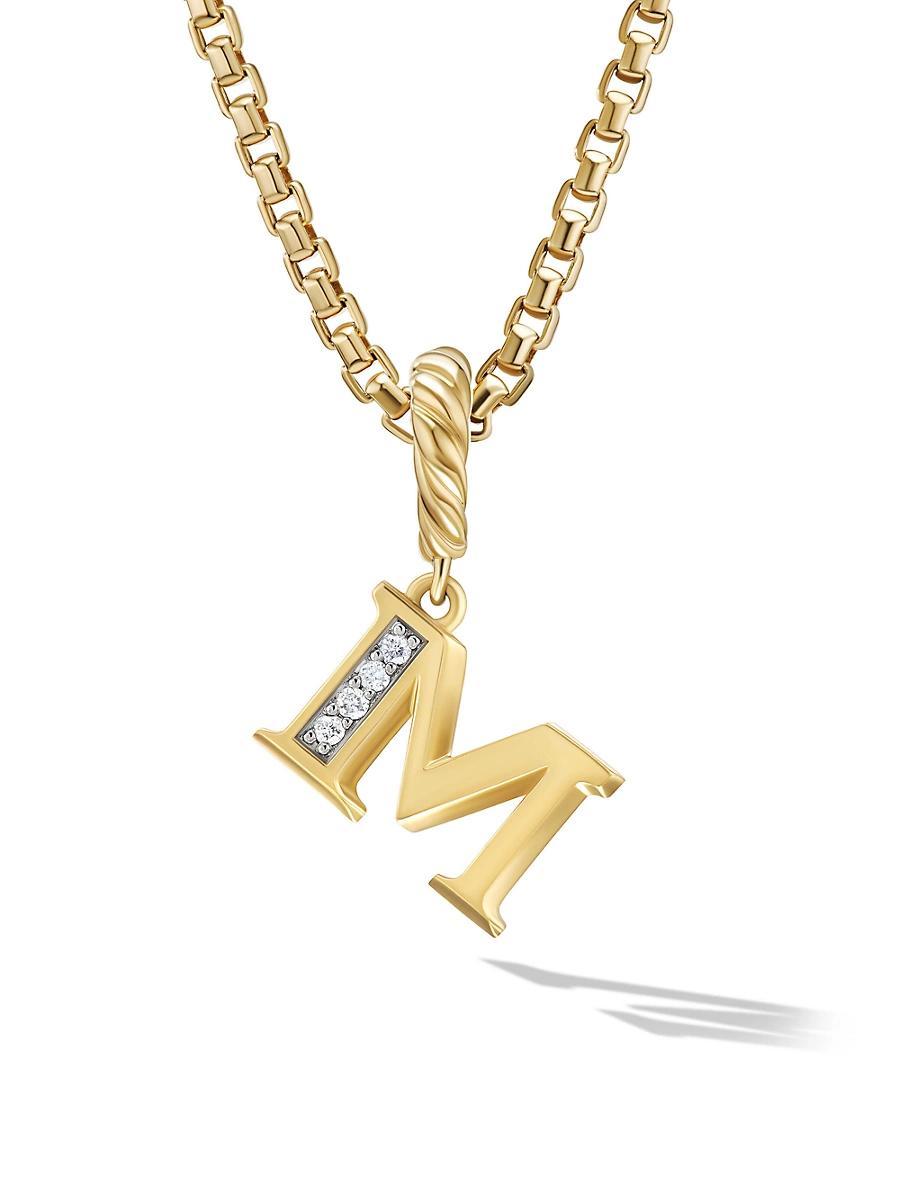 David Yurman 18K Gold Amulets Diamond Pave Initial Pendant Product Image
