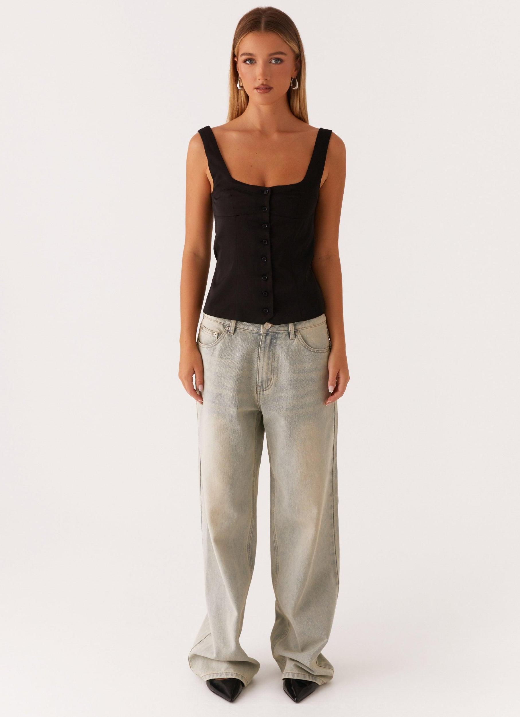 Golden Skies Bustier Panel Top - Black Girls Product Image