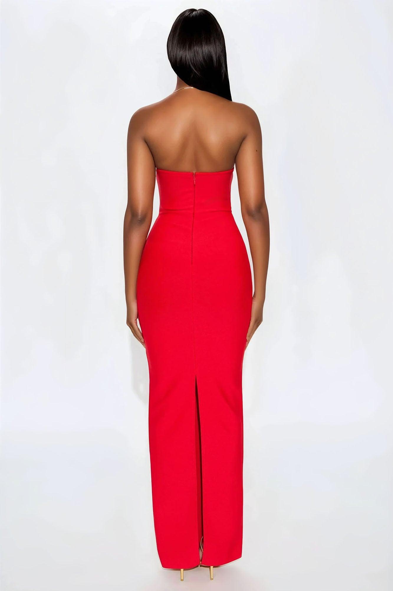 Leanne Bandage Maxi Dress - Red Product Image