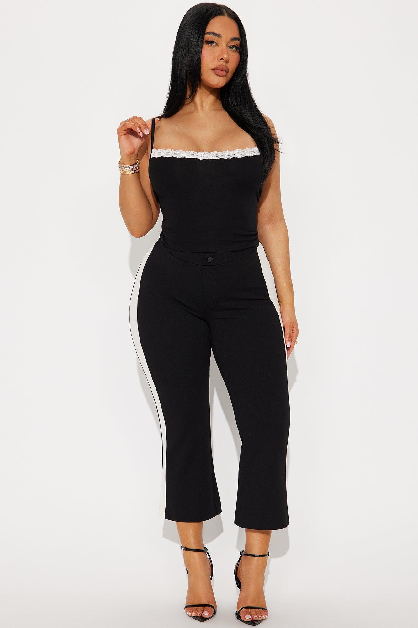 Sadie Lace Trim Cami Top - Black Product Image