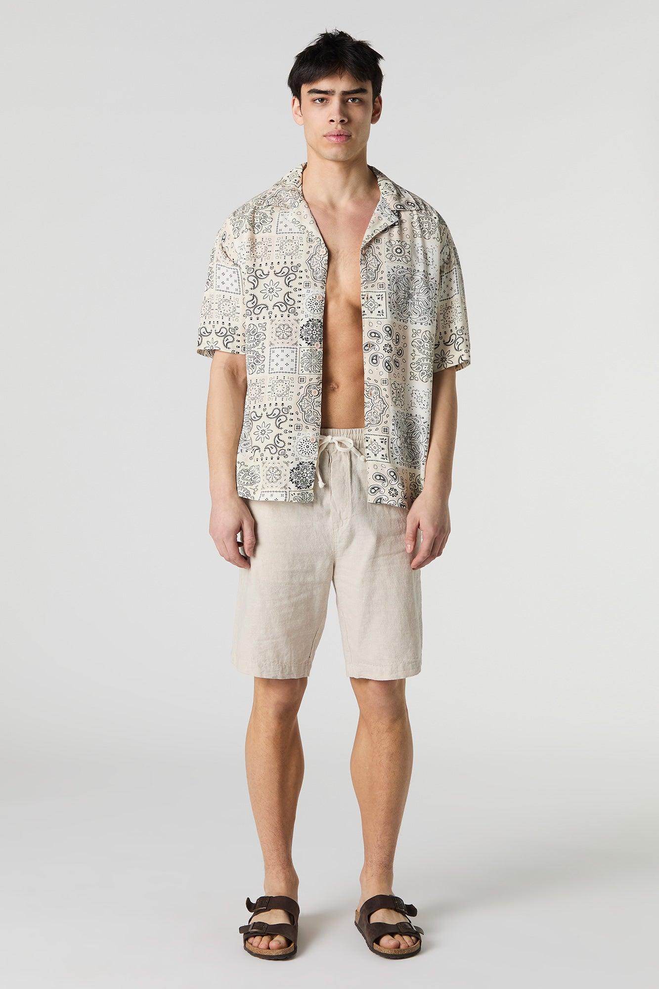 Summer Vibes Print Button-Up Top Male Product Image