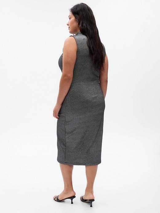 Metallic Mockneck Midi Dress Product Image