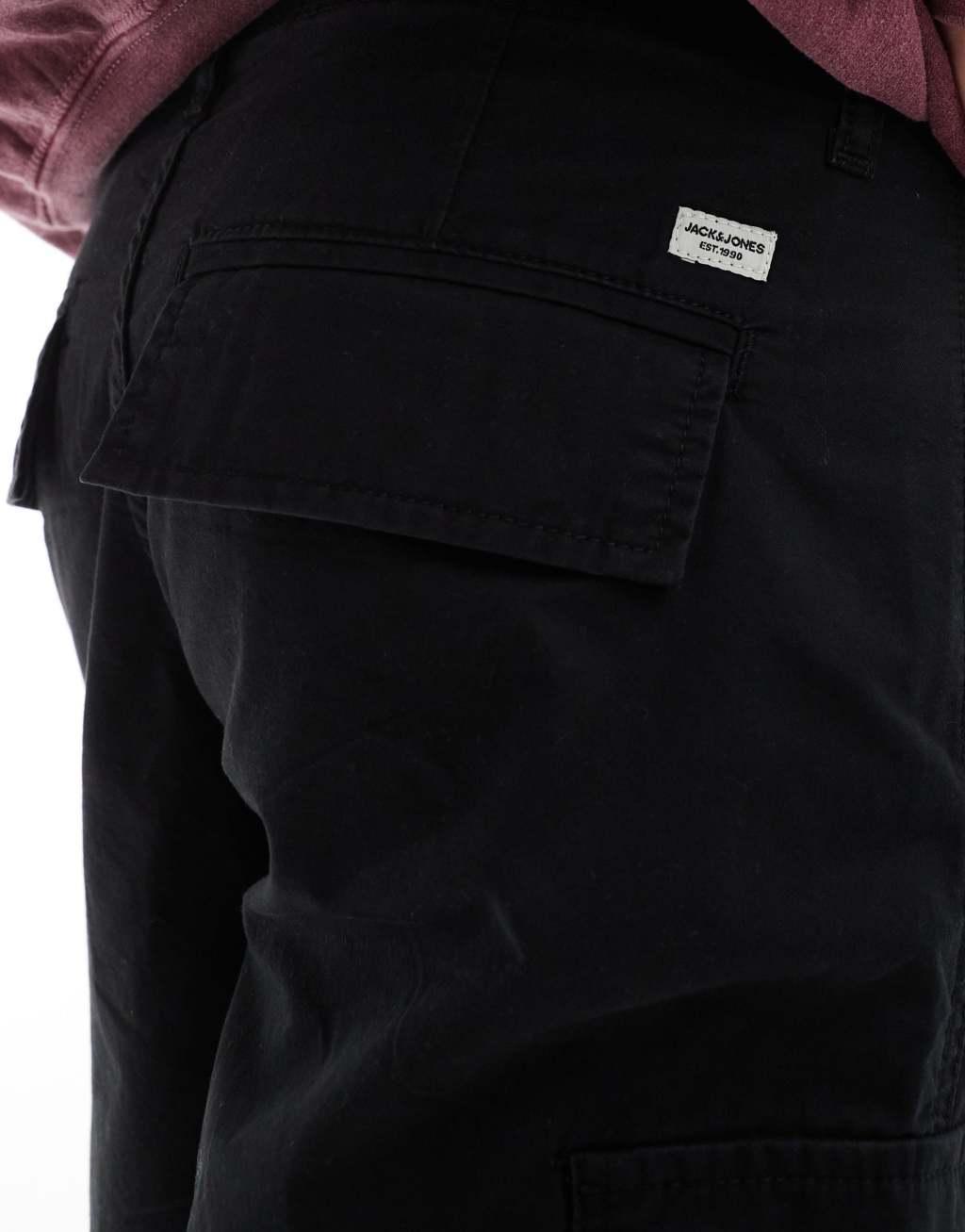 Jack & Jones cargo shorts in black Product Image