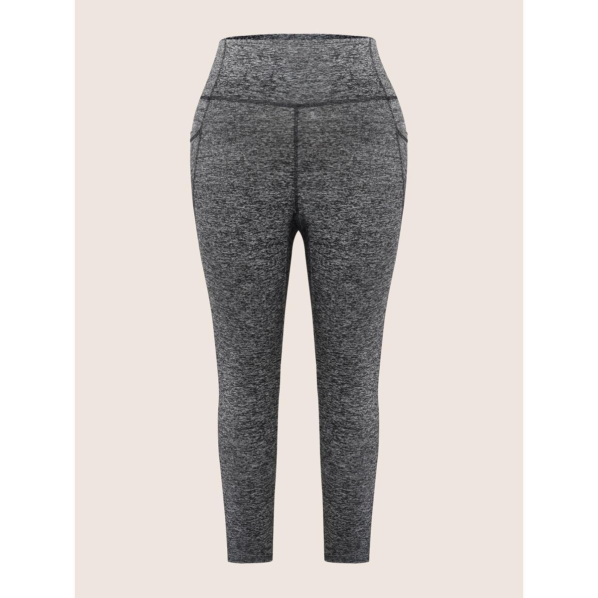Plus Size Heather High Waist Pocket Skinny Leggings Women DimGray Casual High stretch Skinny High Rise Everyday Leggings BloomChic 10/M Product Image
