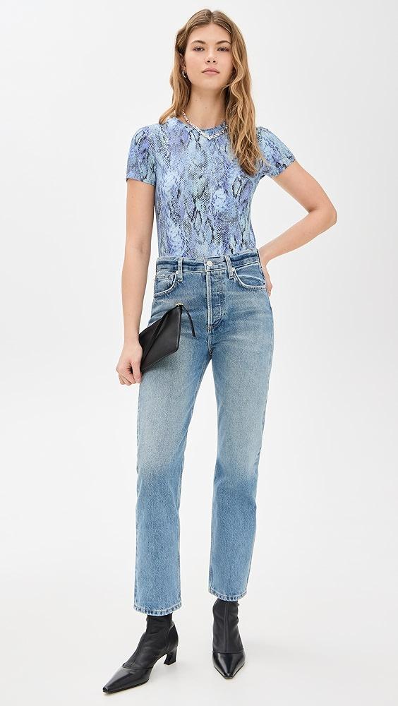 L'AGENCE Ressi Short Sleeve Crew Textured Tee | Shopbop Product Image