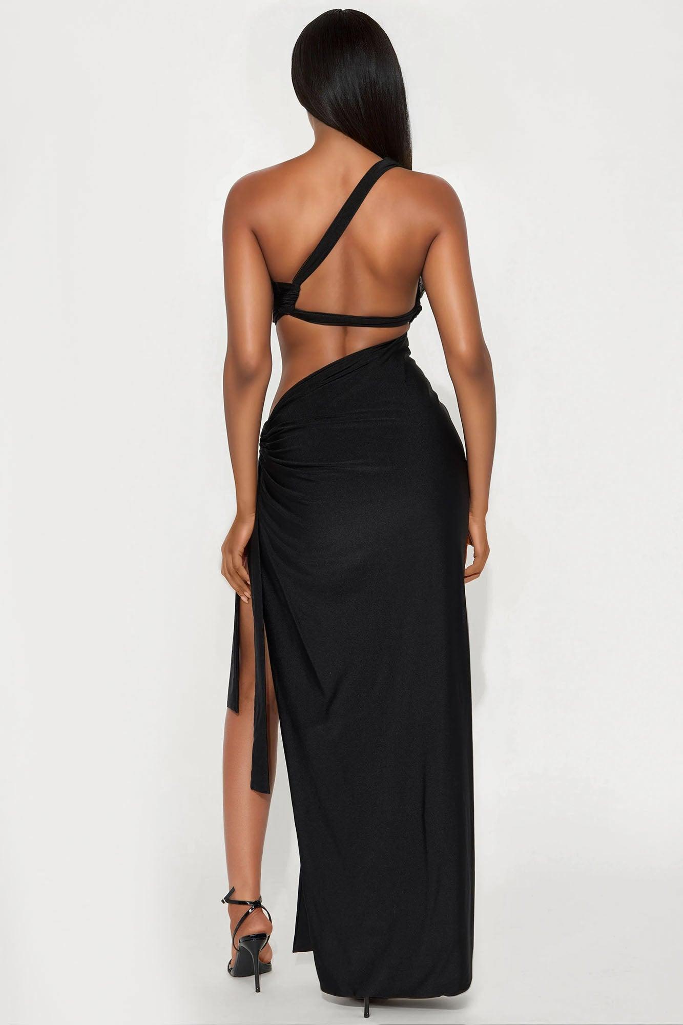 On The Islands Asymmetrical Maxi Dress - Black Product Image