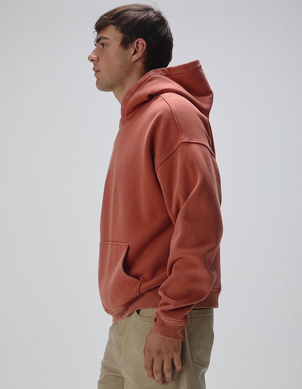 RSQ Mens Washed Oversized Hoodie - RUST Product Image
