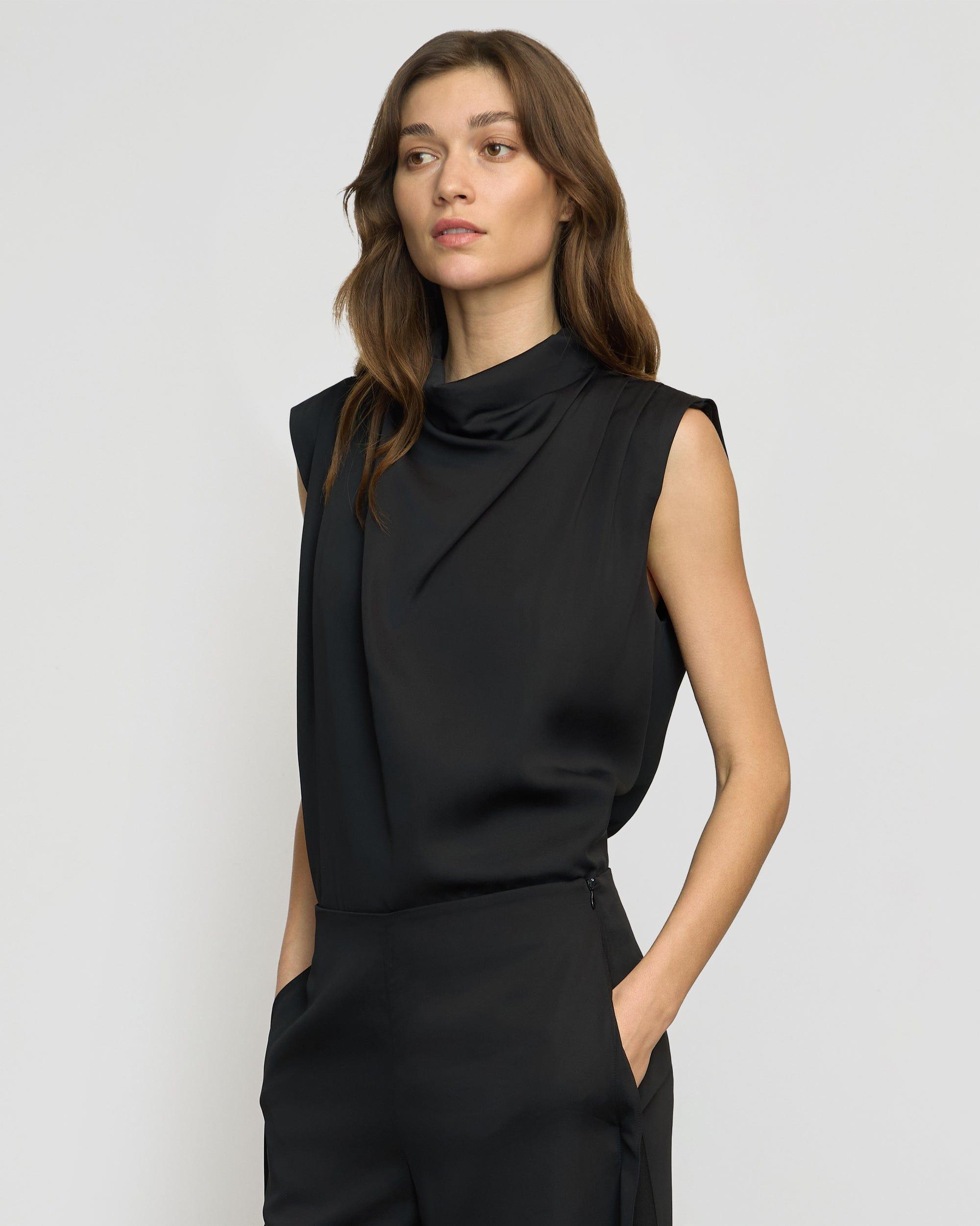 Allegra Gathered-Neck Sleeveless Blouse Product Image