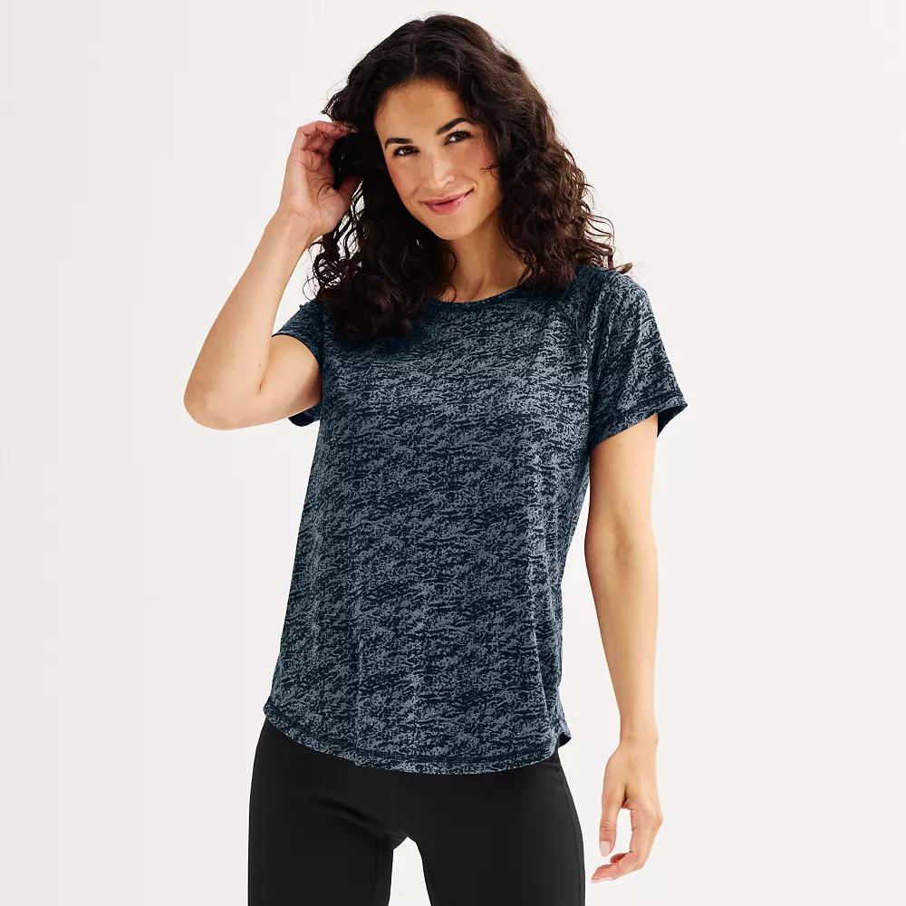 Women's Tek Gear® Core Raglan Tee, Size: Medium, Blue Burnout Product Image