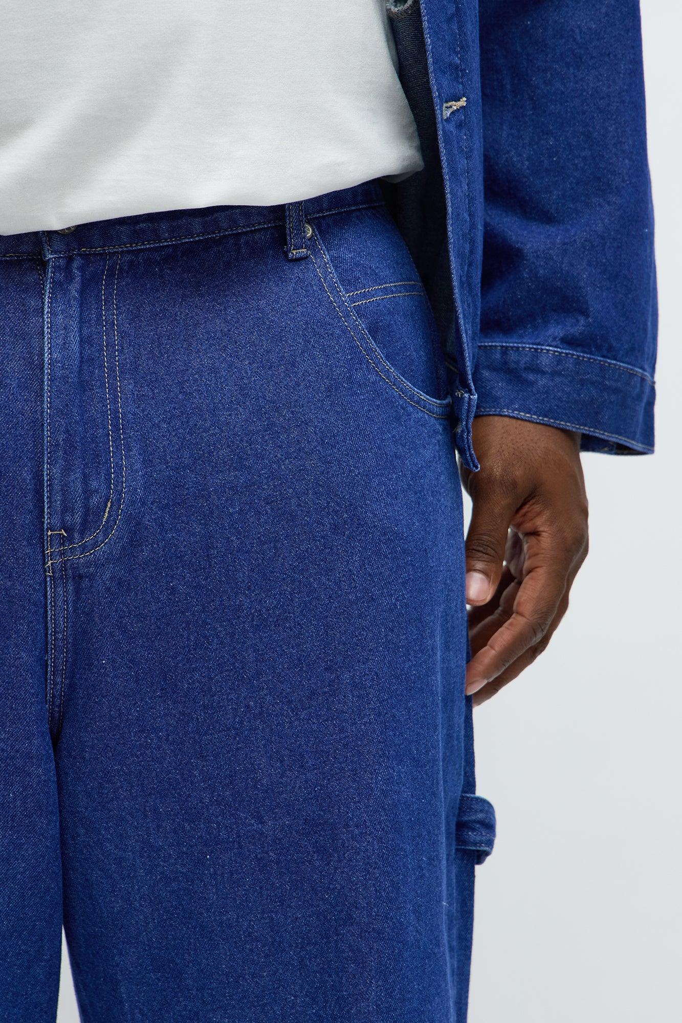 South Pole Baggy Contrast Stitch Back Hit Jeans - Blue Wash Product Image