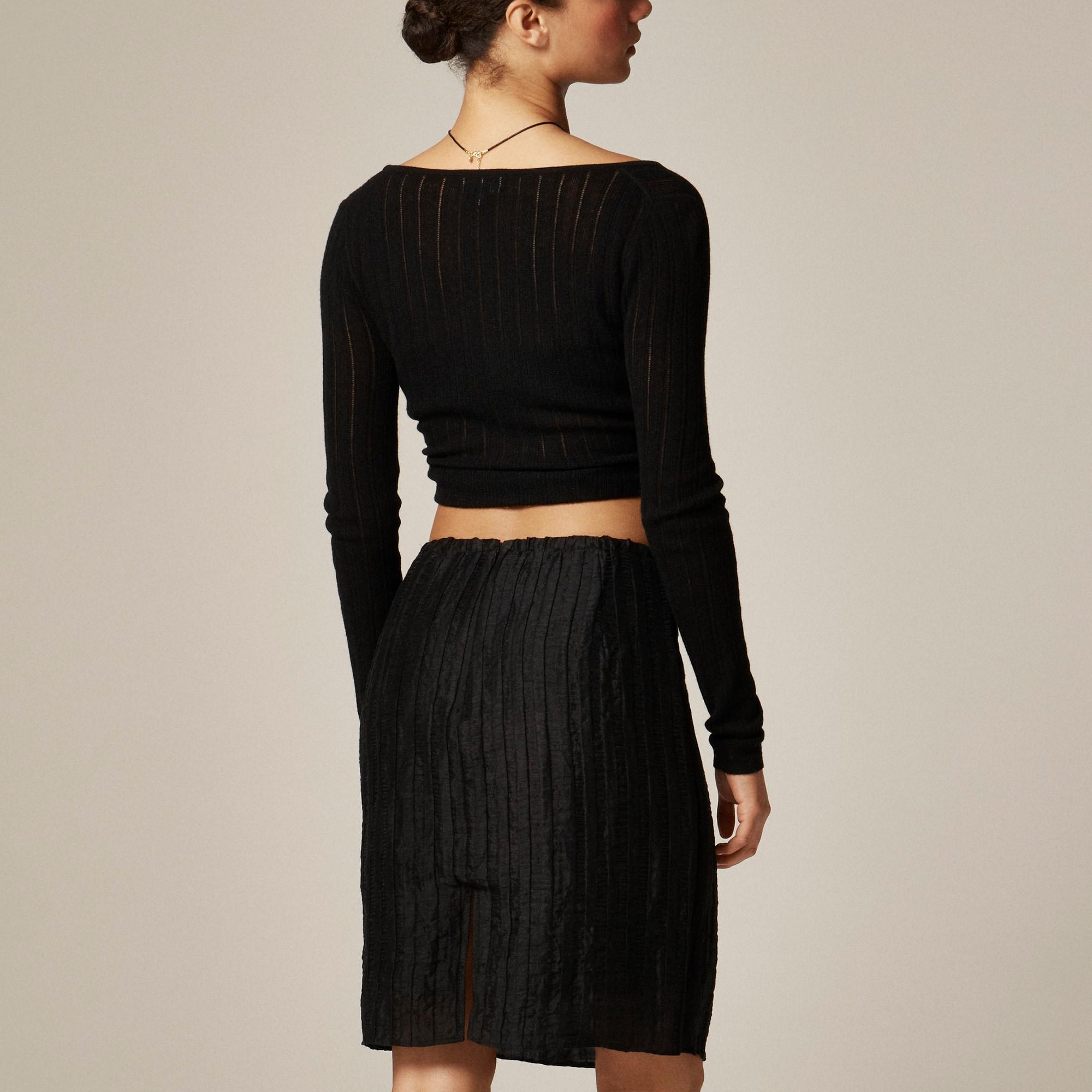 Textured linen-blend skirt Product Image
