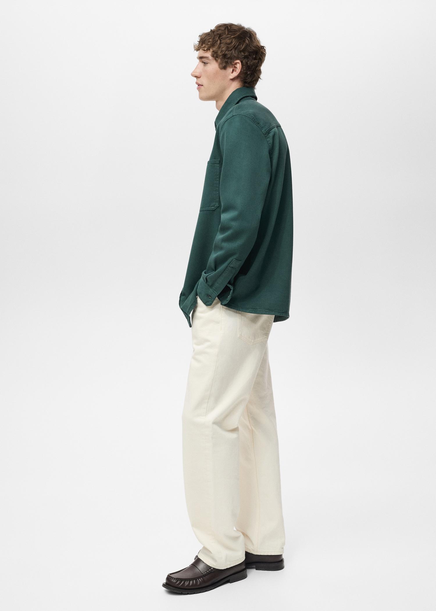 Tencel regular-fit overshirt - Men | MANGO USA Product Image