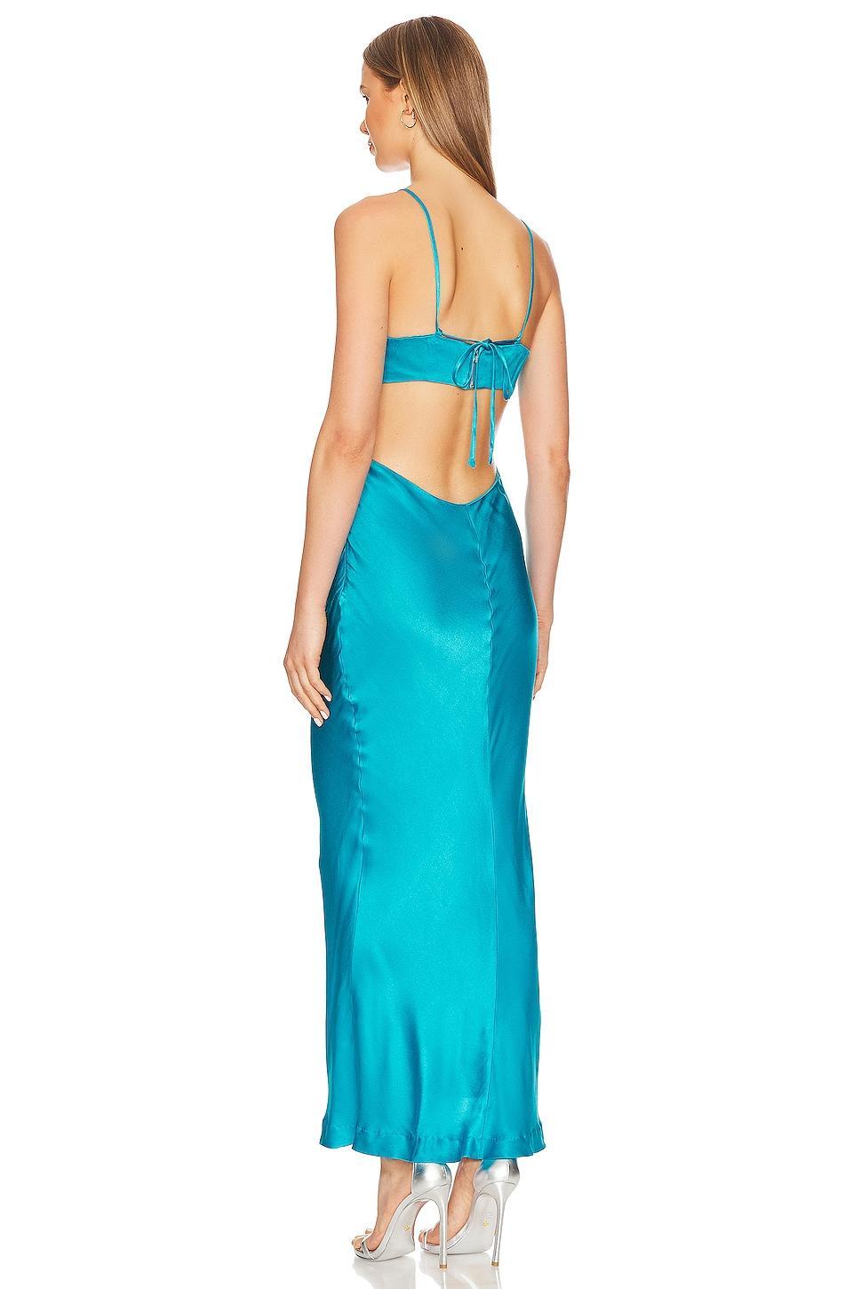 x REVOLVE Daring Satin Maxi Dress Bardot Product Image