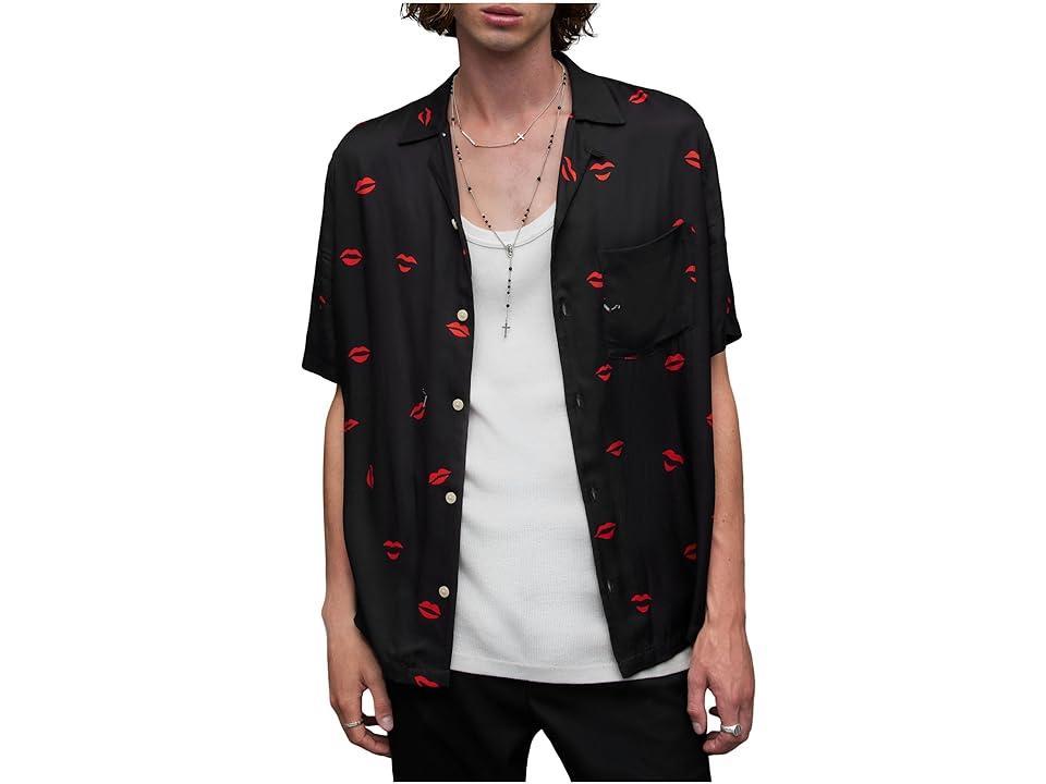 AllSaints Lips Short Sleeve Shirt (Jet ) Men's Clothing Product Image