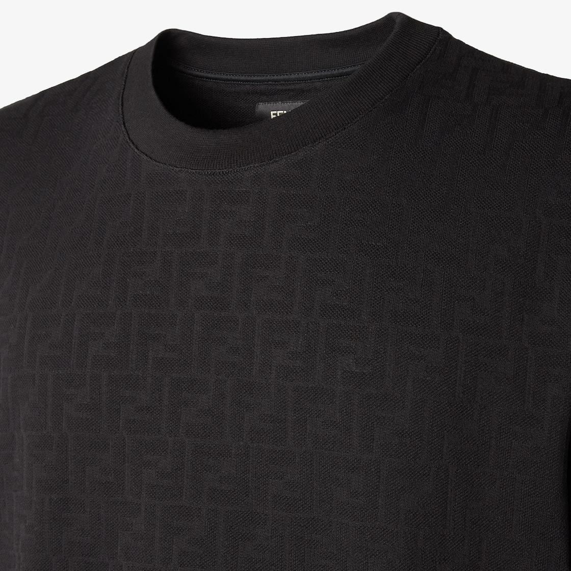 T-ShirtT-shirt in black piqué FF Jacquard Product Image