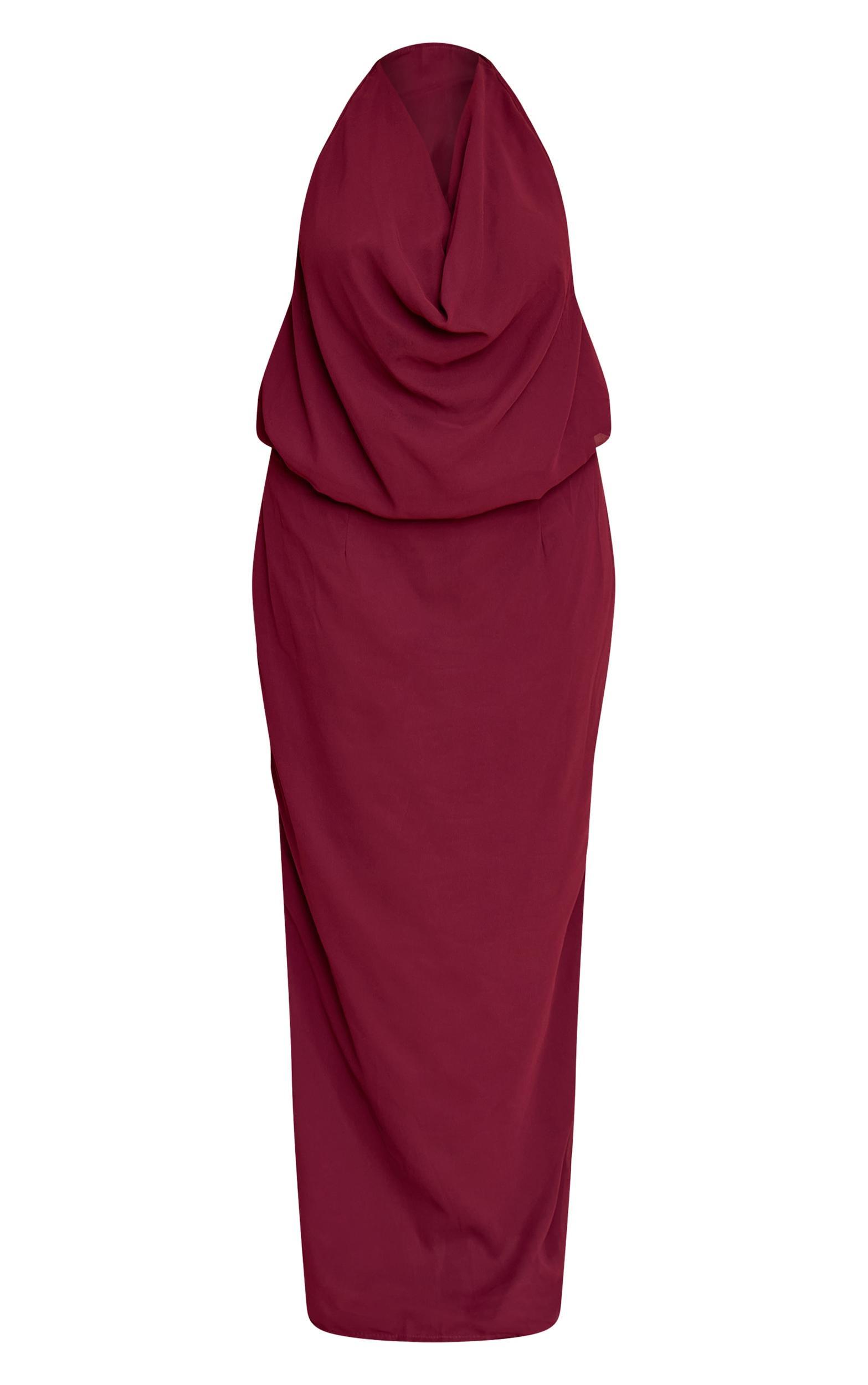 Plus Plum Chiffon Cowl Neck Maxi Dress Product Image