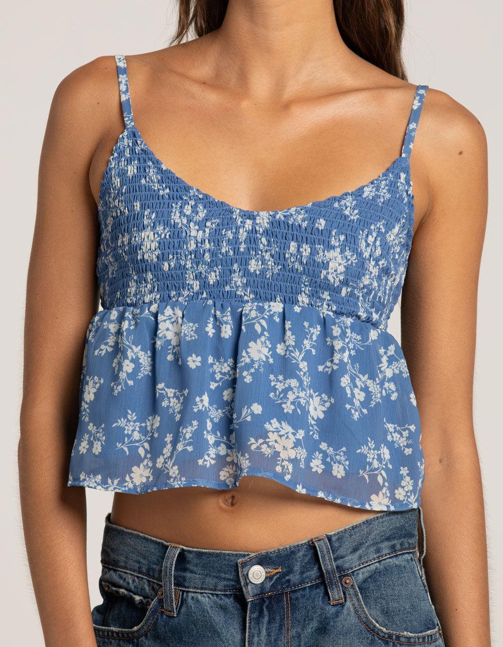 RSQ Womens Bouquet Floral Smock Babydoll Top Product Image