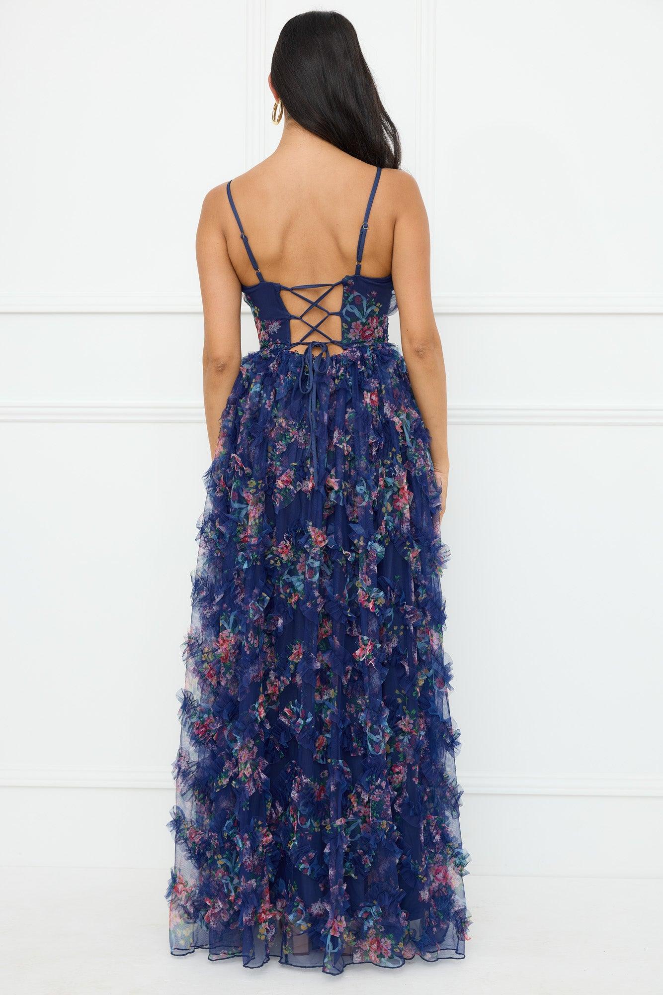 Dreaming Willow Maxi Dress Navy Product Image
