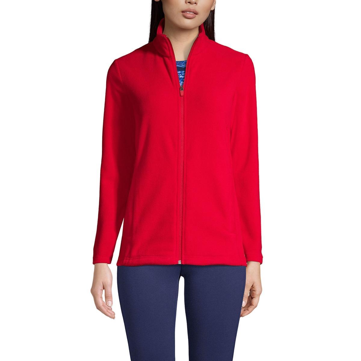 Petite Lands' End Full Zip Fleece Jacket, Women's, Size: Medium Petite, Rich Red Product Image