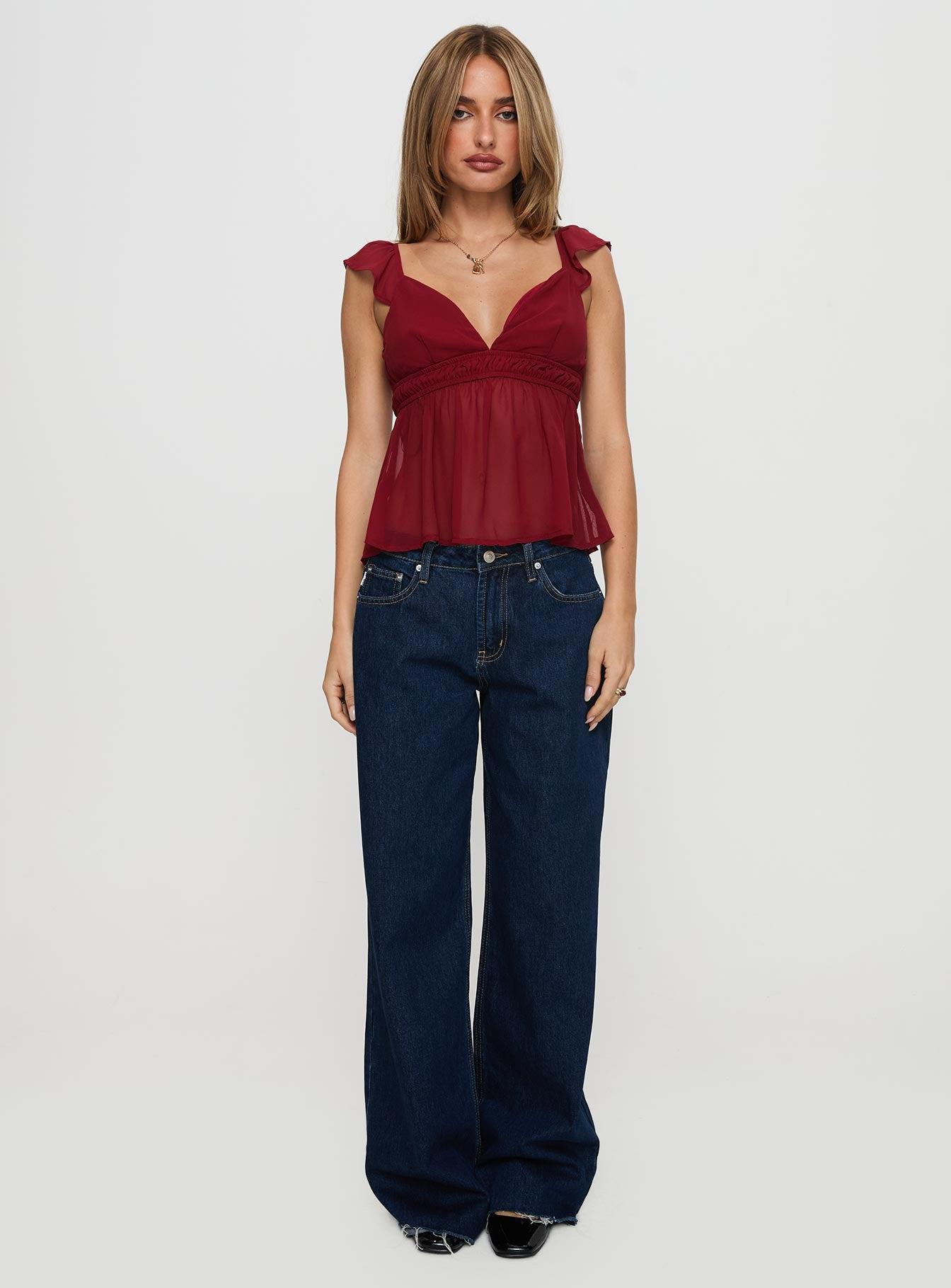 Elysea Top Burgundy Product Image