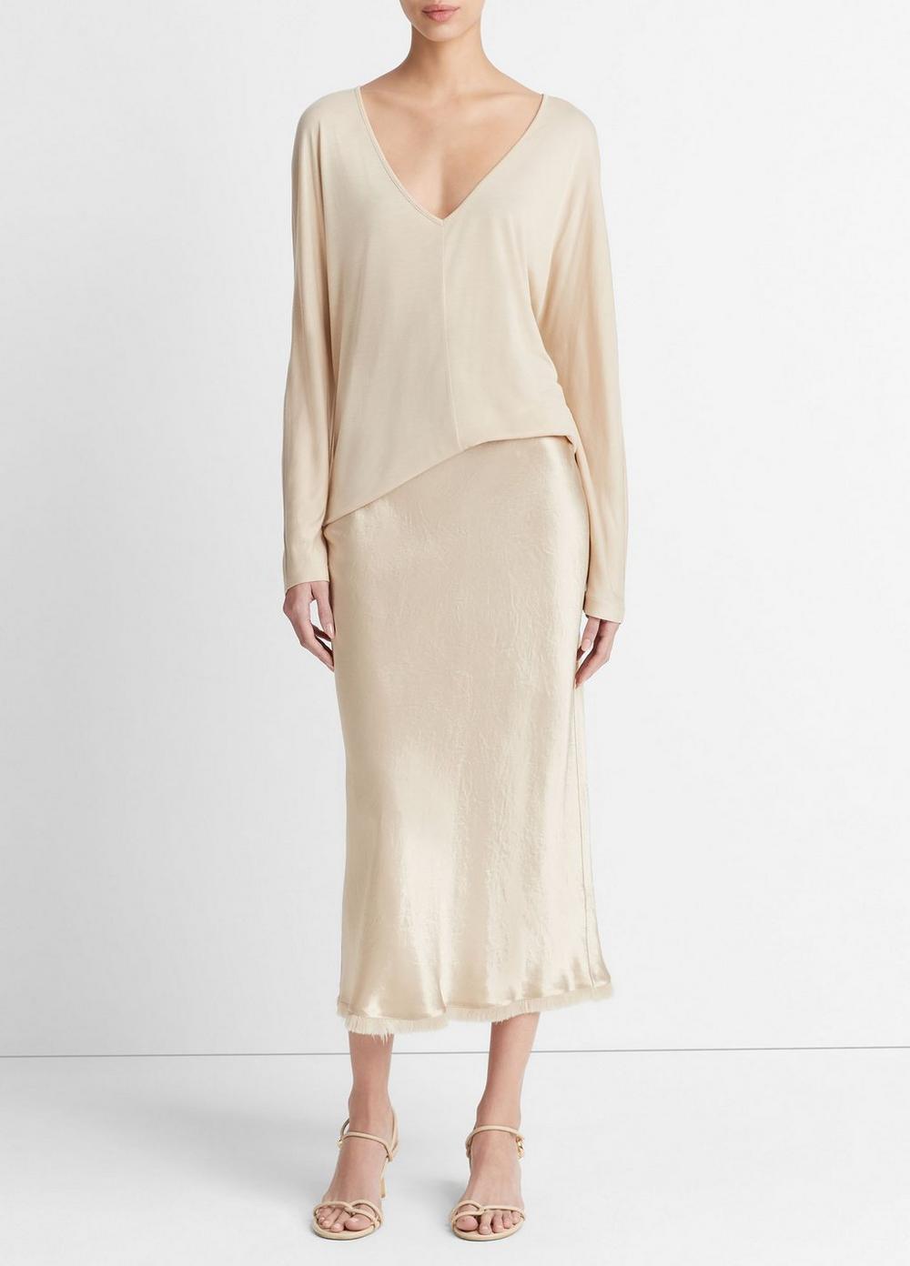 Relaxed V-Neck Dolman T-Shirt Product Image